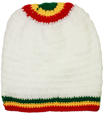 BEANIE BN-96 Crochet Rasta White