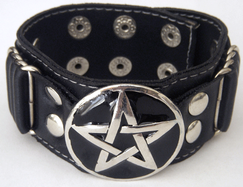 Bracelet- Leather- BRCV   -1  Pentagram
