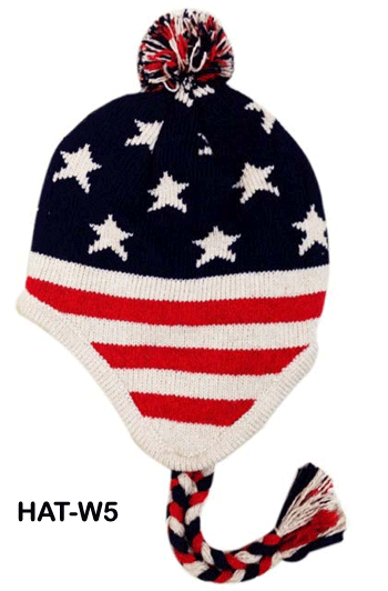 HAT-W#5   American Flag Earflap