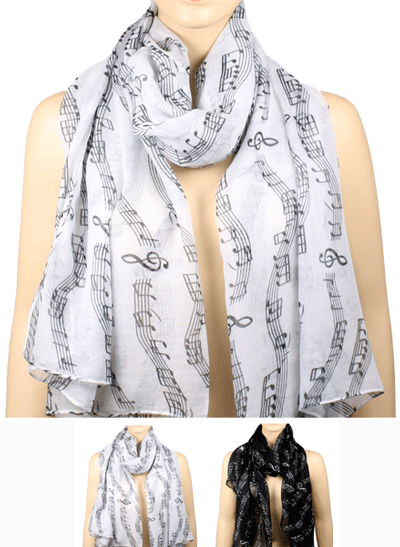 Scarf 16 Music Notes